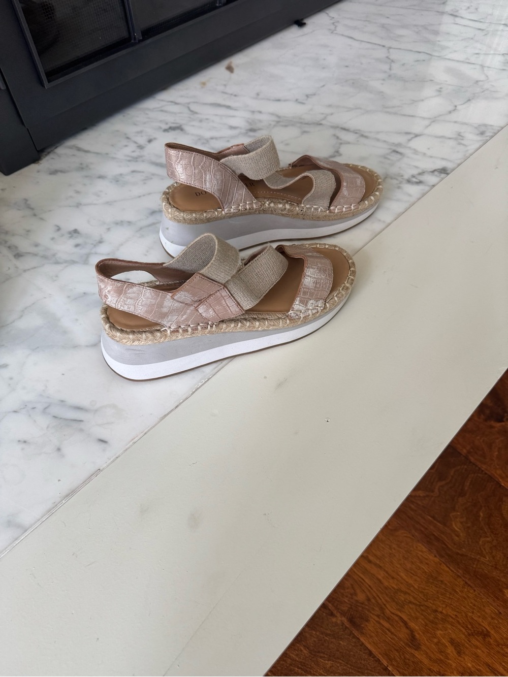 Donald J. Pliner Blush Pink Platform Espadrille Sandals